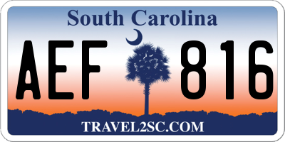 SC license plate AEF816
