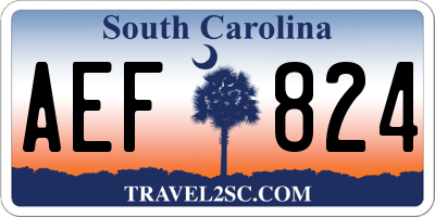 SC license plate AEF824