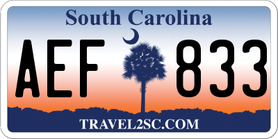 SC license plate AEF833