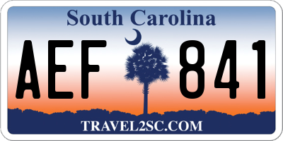 SC license plate AEF841