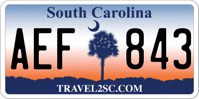 SC license plate AEF843