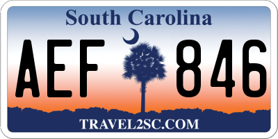 SC license plate AEF846