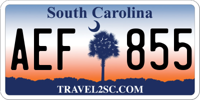SC license plate AEF855