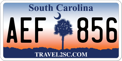 SC license plate AEF856