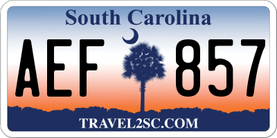 SC license plate AEF857