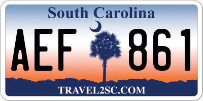 SC license plate AEF861