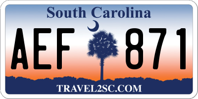 SC license plate AEF871