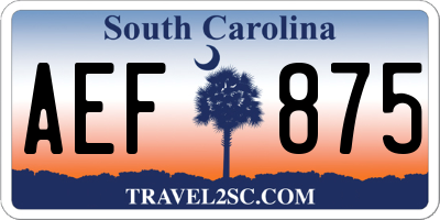 SC license plate AEF875