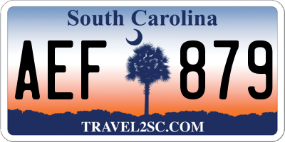 SC license plate AEF879
