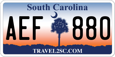 SC license plate AEF880