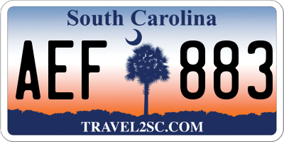 SC license plate AEF883
