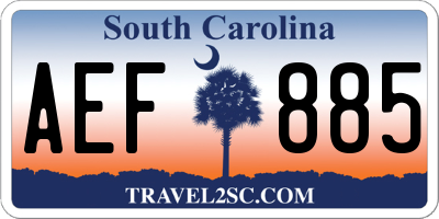 SC license plate AEF885