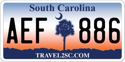 SC license plate AEF886