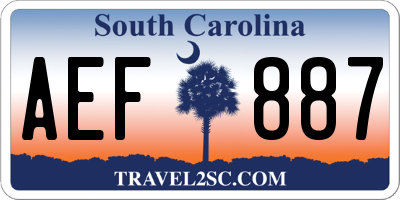 SC license plate AEF887