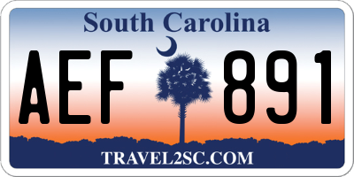 SC license plate AEF891