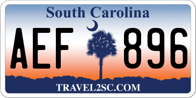 SC license plate AEF896