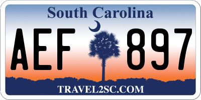SC license plate AEF897