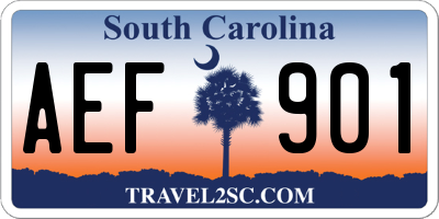 SC license plate AEF901