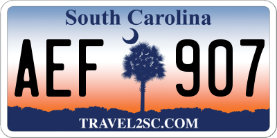SC license plate AEF907