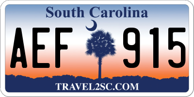SC license plate AEF915