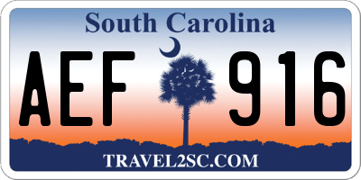 SC license plate AEF916