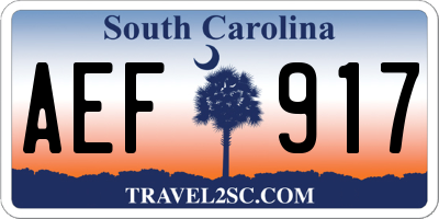 SC license plate AEF917