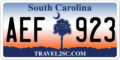 SC license plate AEF923