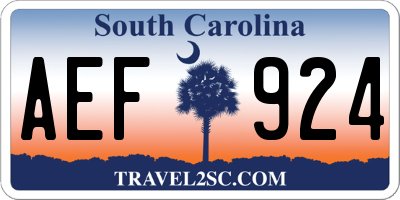 SC license plate AEF924