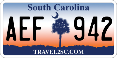 SC license plate AEF942