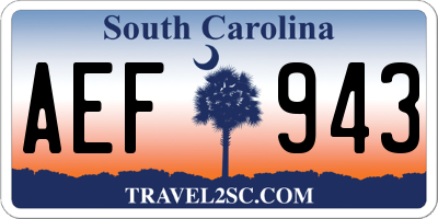 SC license plate AEF943