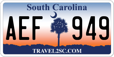 SC license plate AEF949