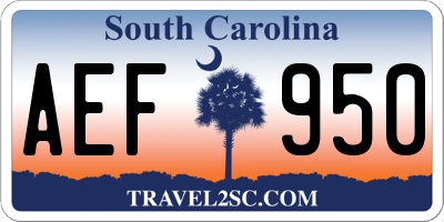 SC license plate AEF950