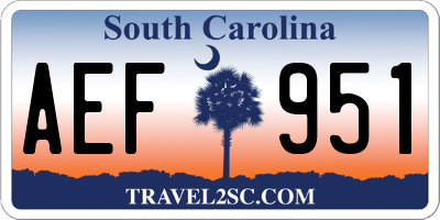 SC license plate AEF951