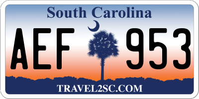 SC license plate AEF953