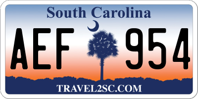SC license plate AEF954