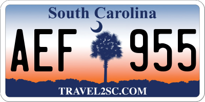 SC license plate AEF955