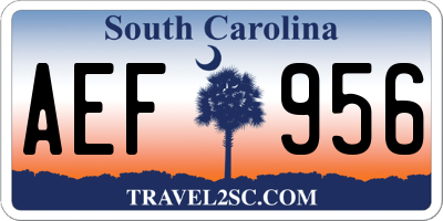 SC license plate AEF956
