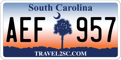 SC license plate AEF957