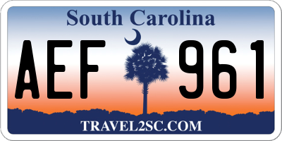 SC license plate AEF961