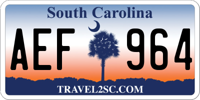SC license plate AEF964