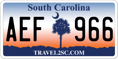 SC license plate AEF966