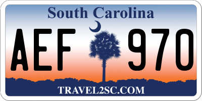 SC license plate AEF970