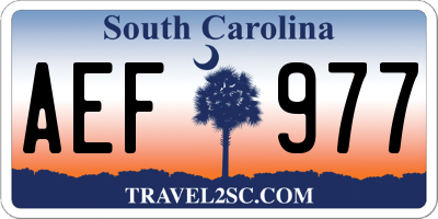 SC license plate AEF977
