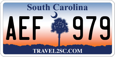 SC license plate AEF979