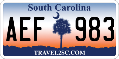 SC license plate AEF983