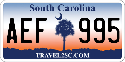 SC license plate AEF995