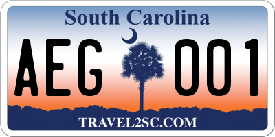 SC license plate AEG001