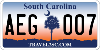 SC license plate AEG007