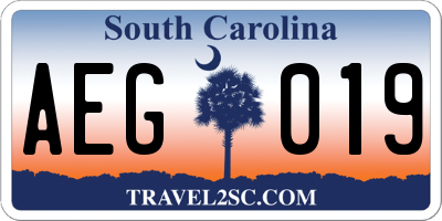 SC license plate AEG019