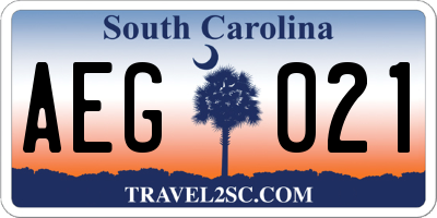 SC license plate AEG021